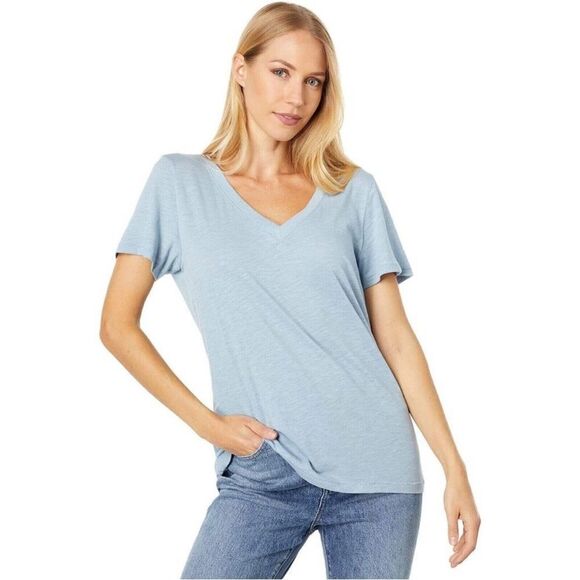 MADEWELL | Light Blue V-Neck Short Sleeve T-Shirt Layering Women’s Size Small - Picture 1 of 9